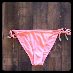 “Salmon” Bead Tie Bikini Bottom